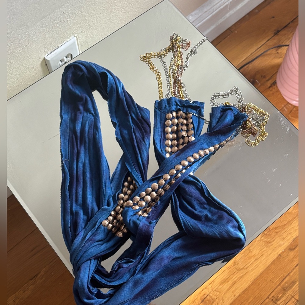 Tolani Skinny Scarf with metal Accents